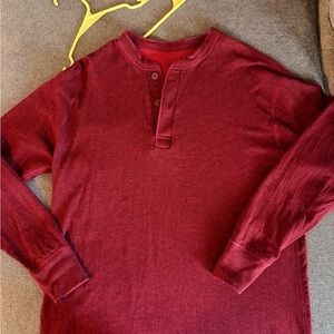 L.L. Bean Cherry Red Henley Shirt